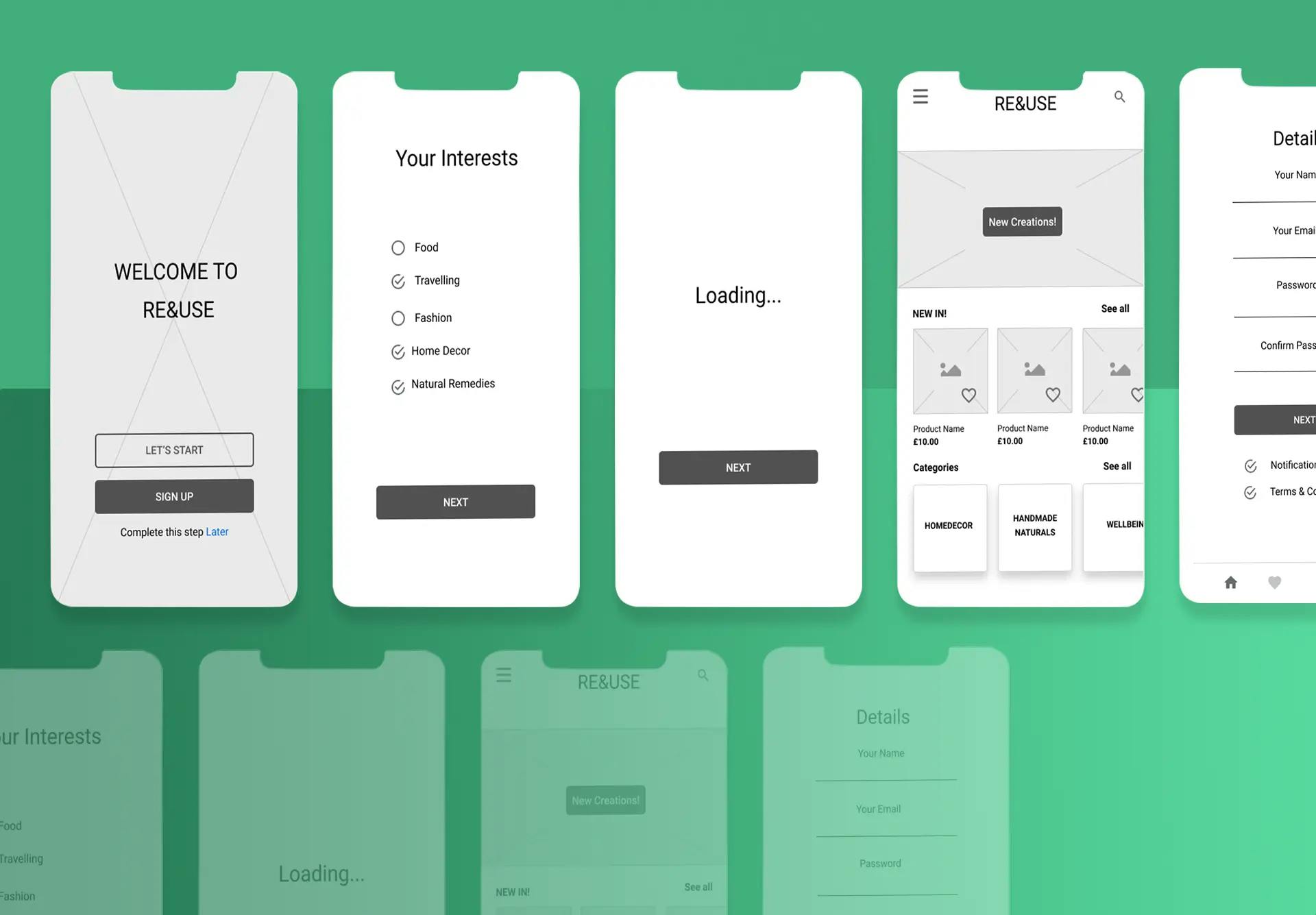 re&use app mobile mockup